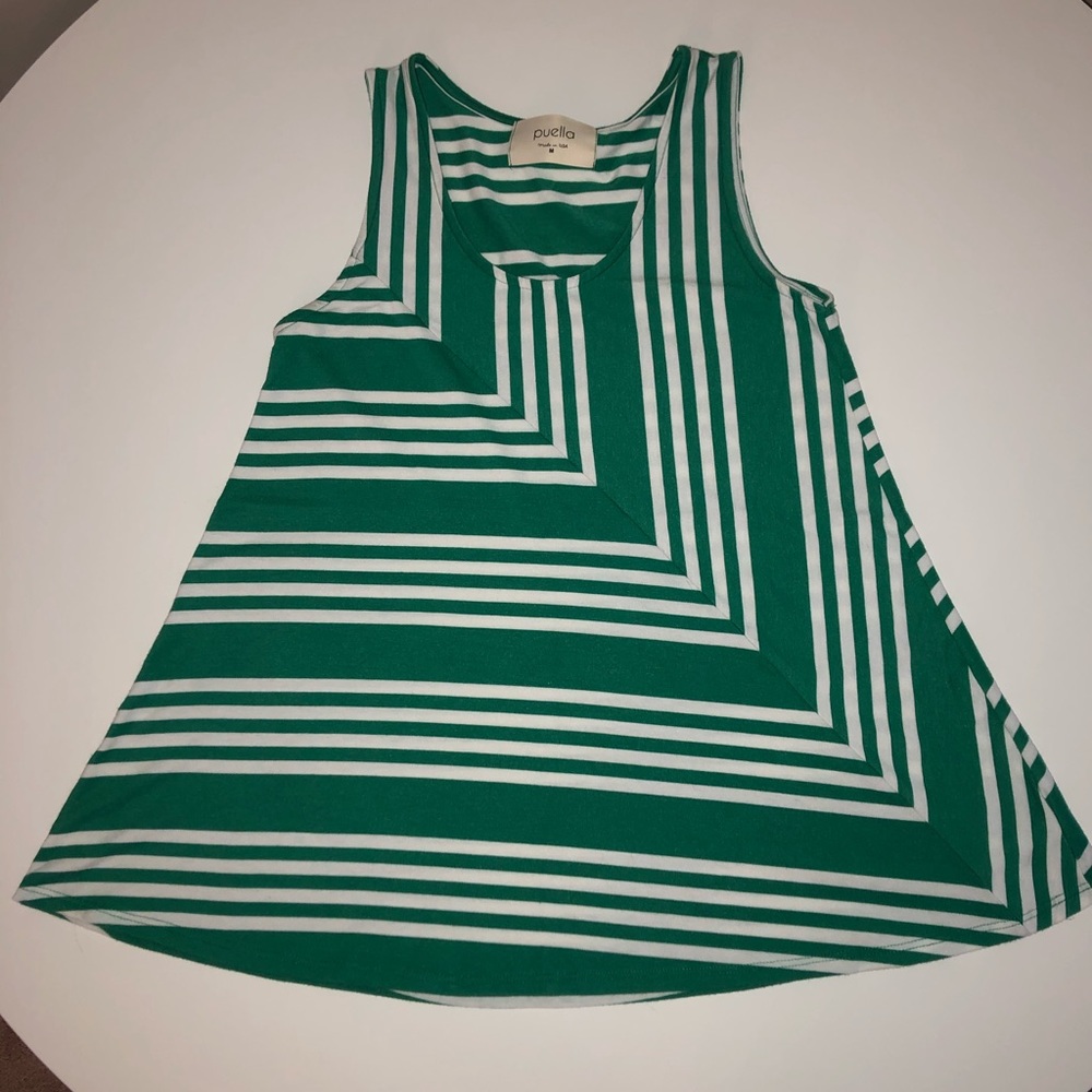 Anthro Puella Green Trapeze Tank